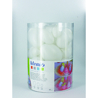 ARTEMIO - КомКомплект пластмасови бели яйца със закачалка - 48 бр. микс 4-8 см