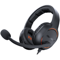 COUGAR HX330 - Orange Gaming Headset, 50mm Complex PEK Diaphragm drivers, 3.5mm Jack connections, 270g Light-Weight Comfort, 9.7mm Noise Cancellation Microphone, 4-pole 3.5mm Connector and