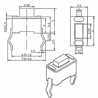 Бутон-превключвател миниатюрен 6x3.5x4.3mm