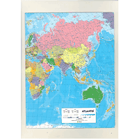 Кутия с ластик 3 см.,картон,лак с карта на света