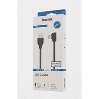 Кабел HAMA USB-C мъжко- USB A, 90&deg;, 0.75 м, USB 2.0, 480Mbit/s, Черен
