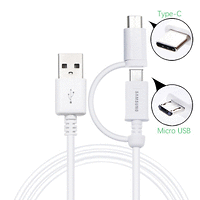 КАБЕЛ MICRO USB + TYPE C MALE - USB A MALE (PVC) 1.5m