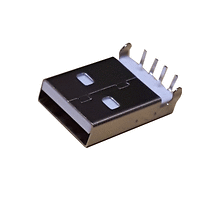 Съединител USB-A мъжки, платков ъглов