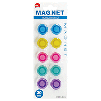 Магнит 20мм 10бр 5 цвята • 5 флуо цвята