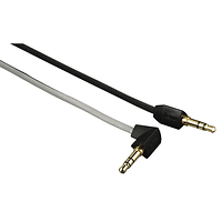 Аудио кабел HAMA 122332, 3.5mm жак мъжко - 3.5mm жак мъжко, под ъгъл 90°, Стерео, Трицветен, 3 звезди, 0.75м