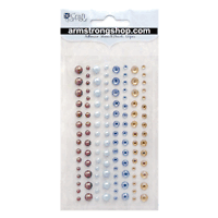  Самозалепващи камъчета и перлички 120бр,ADHESIVE STONES & PEARLS,  AZURE & SPICE -