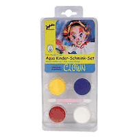 Комплект бои за лице тяло + четка, CLOWN-Aqua Make-up set ,Germany - 