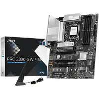 MSI PRO Z890-S WIFI6E, LGA 1851, Dual Channel DDR5 up to 8800(OC)MHz, 4x PCIe x16 slots, 3x M.2 slot, 6x USB 3.2 Gen 1, 1x USB 3.2 Gen 2x2 Type-C, 1x HDMI, 1x DP, 2.5Gbps LAN, WIFI6E, 7.1