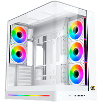 PANO II AIR Arctic EN48524 (WH,EATX,U3x2+Type C,Mesh Top+Curved TG,6PCS H22A WH Reverse & 2PCS H22A WH,ARGB & PWM Remote Control)