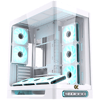 Heaven Air Arctic EN49606 (WH,U3x2+Type C,Curved TG,6PCS J20A PWM WH Reverse & 2PCS J20A PWM WH,ARGB & PWM Remote Control Box)