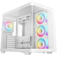 DeepCool CG530U 4F WH, Mid Tower, Mini-ITX/Micro-ATX/ATX, Rear Connector support, 2xUSB3.0, 1xType-C Gen 2, 1xAudio, 3x120mm ARGB Reverse Fan, 1x120mm ARGB Fan, Tempered Curved Glass, Mesh