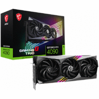 MSI Video Card NVidia GeForce RTX 4090 GAMING X TRIO 24G, 24GB GDDR6X, 384-bit, 2595 MHz Boost, 16384 CUDA Cores, PCIe 4.0, 3x DP 1.4a, HDMI 2.1a, RAY TRACING, Triple Fan, 850W Recommended