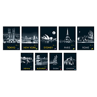 Тетрадка A4 мат/UV Cities by night, 60+2 л.ред, 70 г/м2
