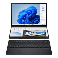 Asus ZenBook Duo 14 UX8406MA-PZ346X, Screen Pad Plus, Intel ULTRA 7 155H ,14&quot; OLED, WQXGA+ ( 2880X1800 ) 16:10Touch, 32GB LPDDR5X (on bd), 1TB SSD, Soft Keyboard, Windows11 Pro,GREY