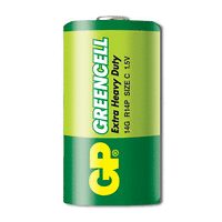 Цинк карбонова батерия GP 14G-S2 Greencell, R14, 2 бр. в опаковка / Shrink, 1.5V