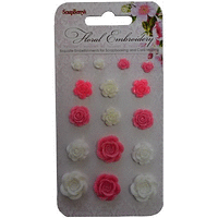 SCRAPBERRYS roses FLORAL EMBROIDERY (resin) - Деко РОЗИ от полимер