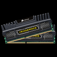 Памет Corsair DDR3, 1600MHz 16G (2 x 8GB) 240 Dimm, Unbuffered, 10-10-10-27, Vengeance Black Heat Heatspreader - Core i7, Core i5 and Core 2, 1.5V