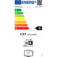 LG 75UA75006LA, 75&quot; 4K UltraHD TV 4K (3840x2160), DVB-T2/C/S2, webOS 25 Smart, ThinQ AI, ?7 AI, WiFi, HDR10 pro, HLG, ALLM/HGiG, 4K Upscaling, AI Sound pro, Multiple View, HDMI eARC, LAN, USB, Bl