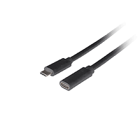 Кабел, Lanberg USB-C M/F 3.1 cable 0.5m, Black
