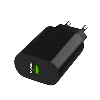 Безжично зарядно устройство с адаптер RAPOO XC140, Qi, 2.5/5/7.5/10W, Черен
