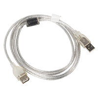 Кабел, Lanberg extension cable USB 2.0 AM-AF, 1.8m, transparent ferrite