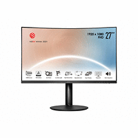 MSI Modern MD271CP, 27&quot;1920x1080 (FHD), 75Hz, 4ms, VA, 250 nits, 1500R, USB-C &amp; HDMI, Adaptive Sync, CURVED, Type-C, Height Adjustable Stand, Eye care
