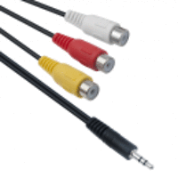 Аудио кабел 3.5 - 3RCA F, 25см