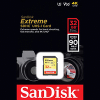 SanDisk Карта памет Extreme SDHC 32GB 90MB/s Class 10 UHS-I U3