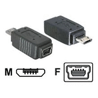 АДАПТОР MICRO USB-2.0-B-PLUG - MINI USB-2.0 SOCKET 5 PIN