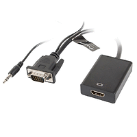 Адаптер, Lanberg adapter VGA (f) + audio 3.5mm jack -> HDMI (m)