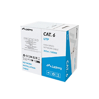 Кабел, Lanberg LAN cable CAT.6 305m solid cca grey fluke passed 1 метър