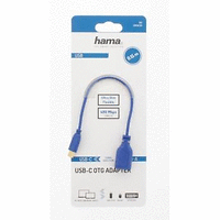 Адаптер HAMA Flexi-Slim, USB-C мъжко - USB 2.0 женско, OTG, 0.15 м., Позлатени конектори, Син