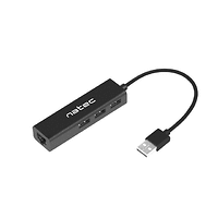 USB хъб, Natec usb 2.0 hub dragonfly 3x port usb 2.0 usb+rj45