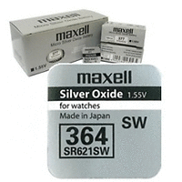Бутонна батерия сребърна SR-621SW /364/AG1/ MAXELL