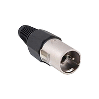 Съединител XLR 3P, мъжки, кабелeн, PVC капачка, L=65 мм