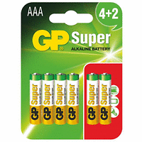 Алкална батерия GP SUPER LR03 AAA / 4+2 бр. в опаковка 1.5V (1 брой)