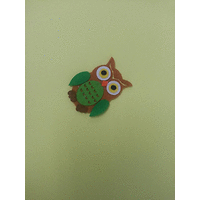 Декоративна сова изработена от филц - 7,5 х 5,5 см.