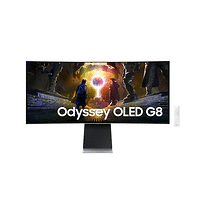 Samsung LS34DG850, 34   CURVED Odyssey G8 OLED, 1800R, 175 Hz, 0.1 ms GTG, 21:9, 3440 x 1440, Smart, 2xUSB C, Mini DP, Micro HDMI 2.1, Wi-Fi 5, BT 5.2, Speakers, 178°/178°, Silver