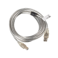 Кабел, Lanberg USB-A (M) -> USB-B (M) 2.0 cable 5m, transparent ferrite