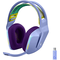 Logitech G733 Wireless Headset, Lightsync RGB, Lightspeed Wireless, PRO-G 40 mm Drivers, DTS Headphone:X 2.0 Surround, Blue Voice Microphone, 278 g, Lilac
