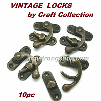 VINTAGE  LOCKS -  10 комплекта  закопчалки за кутии BRONZE