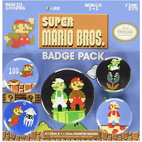 Значки Pyramid International - Nintendo - Super Mario Bros. (Retro) Badge Pack