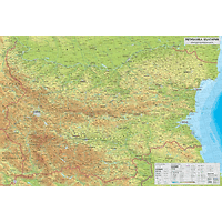 Стенна природогеографска карта на България 1:270 000 140/200СМ