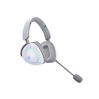 Asus ROG Delta II Wireless Gaming Headset ( BT, ROG SpeedNova 2.4GHz, 3.5mm, 50mm Titanium-Plated Drivers, 10mm Super-Wideband Mic, 110HR, DualFlow Audio, For PC, Switch, PS5, Xbox)- Moonlight White