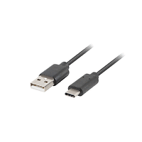 Кабел, Lanberg USB-C(M) -> USB-A (M) 2.0 cable 0.5m, black