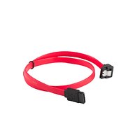 Кабел, Lanberg SATA DATA II (3GB/S) F/F cable 50cm metal clips angled, red