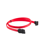 Кабел, Lanberg SATA DATA III (6GB/S) F/F cable 50cm metal clips angled, red
