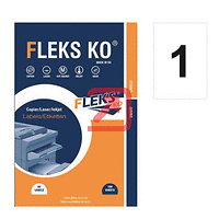Етикети Fleks Ko Бели, прави ъгли, 210x297 mm А4, 100 л. 1 етик./лист рязан гръб
