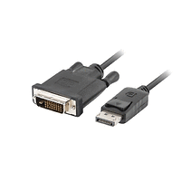 Кабел, Lanberg display port (M) V1.2 -> DVI-D (M) (24+1) cable 1m, dual link, black