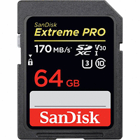 Карта памет SANDISK Extreme PRO®, SDHC/SDXC, 64GB Class 10, U3, 170 Mb/s